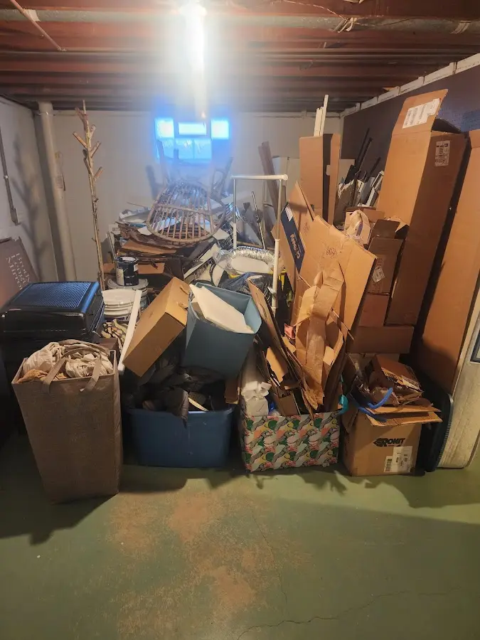 Roll-off dumpster container at job site for 40 Yard Dumpster Rental in Long Lake